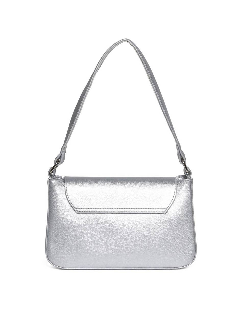 Bolsa Clutch Mão Pequena Prata BSI-5768 - PT