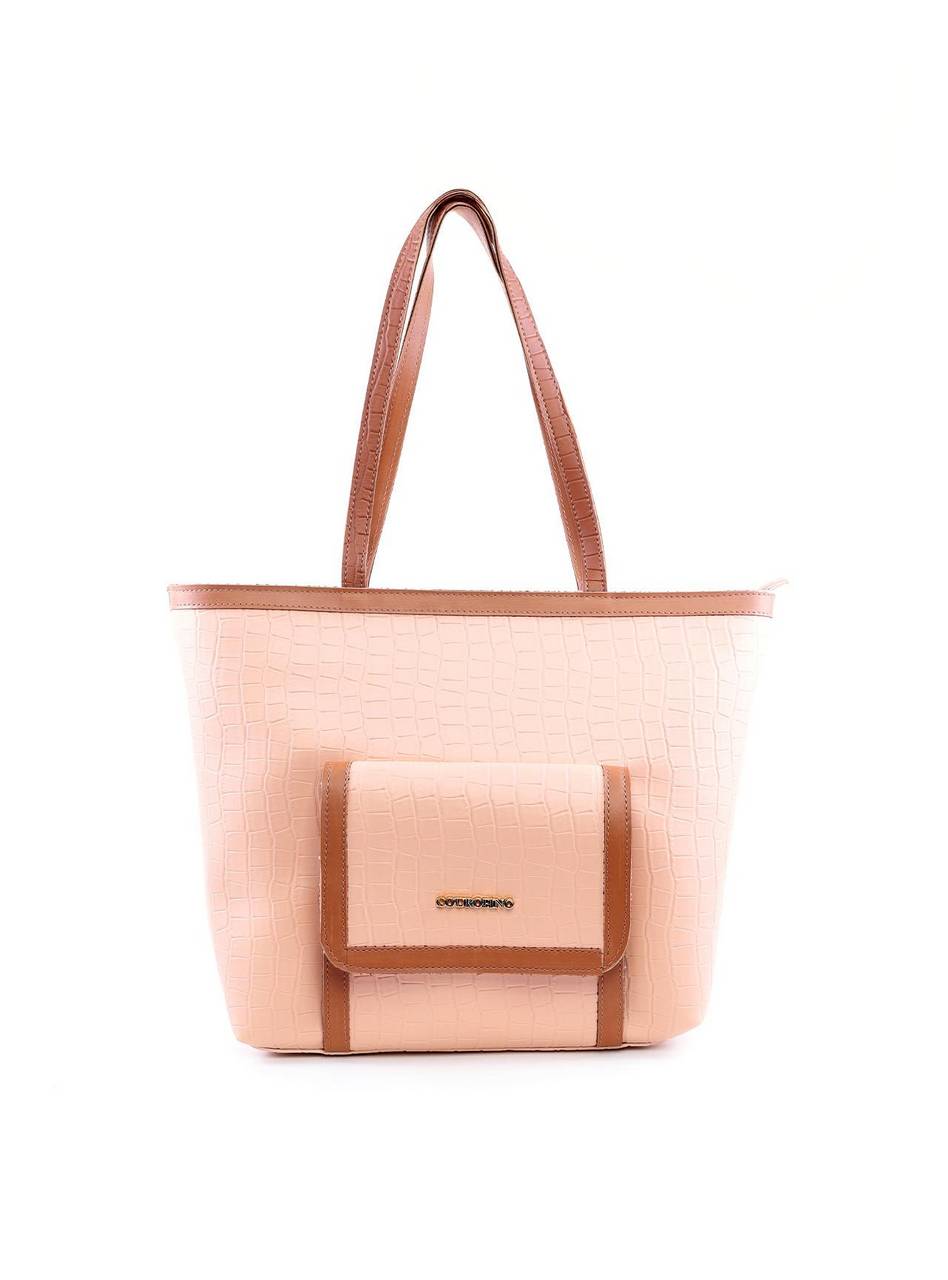 Bolsa Shopper com Bolso Frontal Grande - Nude BSI-6108 - NU