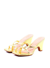 Sandália Bloco com Tiras Entrelaçadas - Ouro SDI-11939 - AU