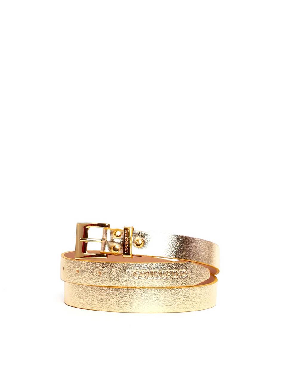 Cinto Feminino com Fivela Larga e Placa no Passador - Ouro CTI-1004 - AU