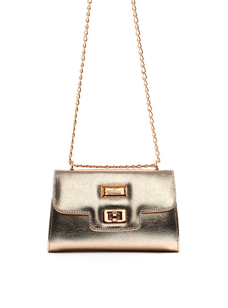 Bolsa Clutch Corrente Pequena Ouro BSI-5544 - AU