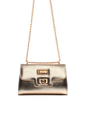 Bolsa Clutch Corrente Pequena Ouro BSI-5544 - AU