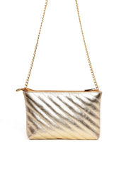 Bolsa Clutch em Matelassê com Alça de Corrente - Ouro BSI-6270 - AU