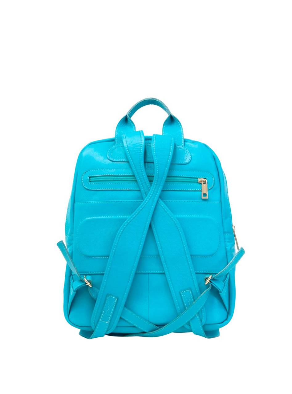 Mochila Casual Grande Porta Moedas Couro Azul MEI-428 - AZ