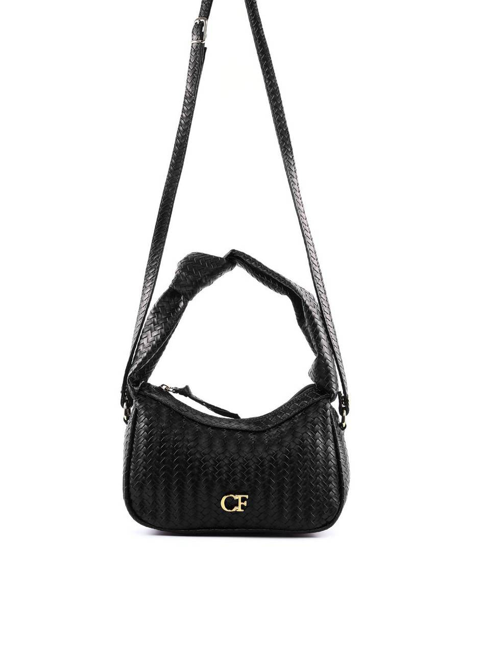 Bolsa Hobo Tressê com Nó na Alça - Preta BSI-6395 - PR