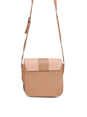 Bolsa Satchel Transversal com Fivela Decorativa - Nude BSI-5714 - NU
