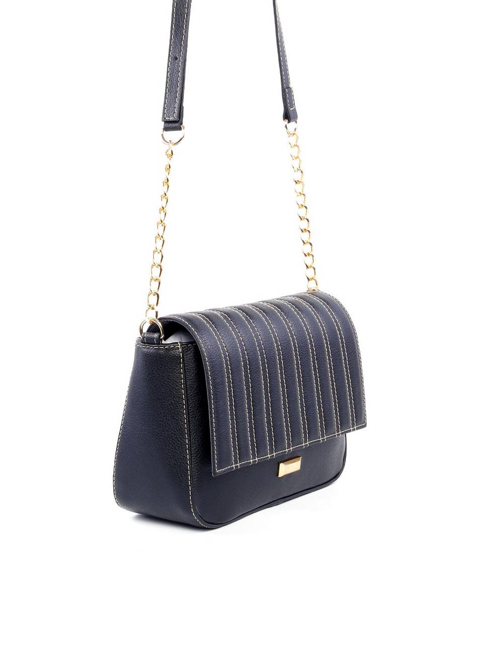 Bolsa Satchel com Costura na Tampa - Preta BSI-6214 - PR