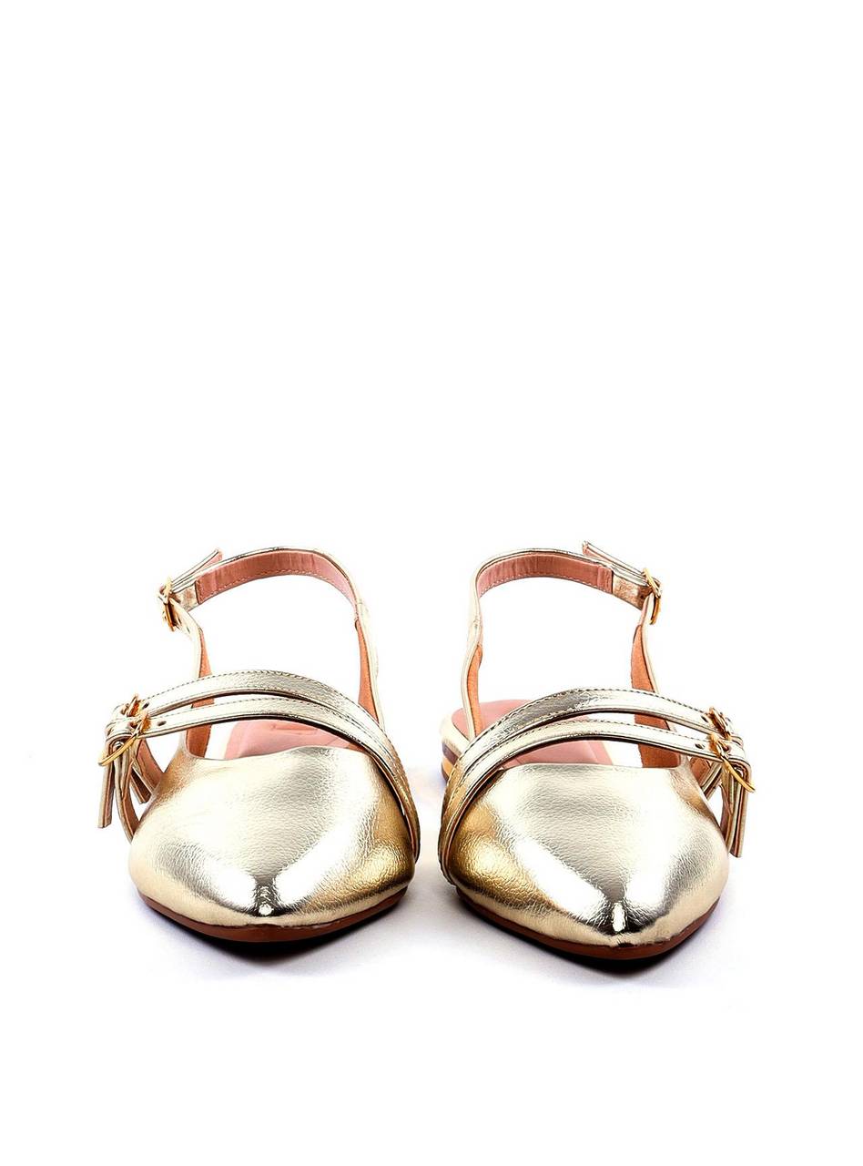 Sandália Slingback com Fivelas Laterais - Ouro SDI-11736 - AU