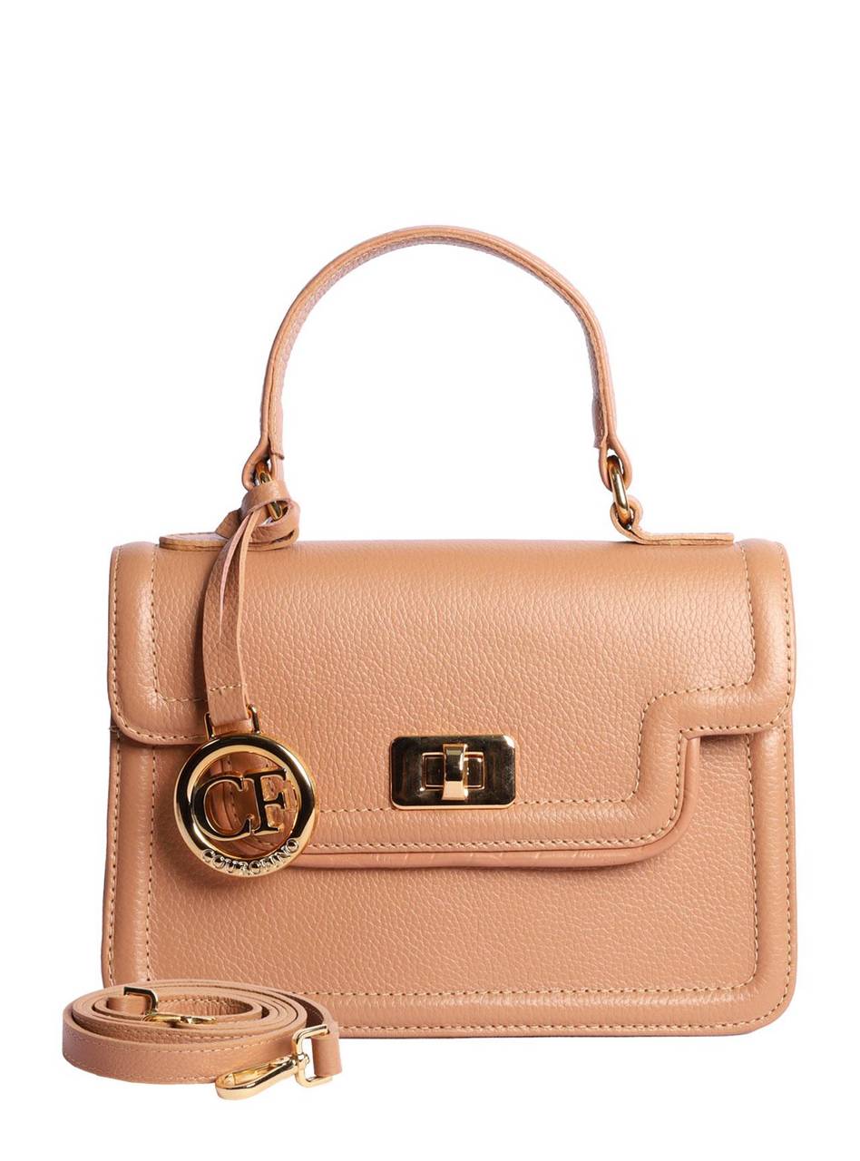 Bolsa Satchel Couro Pequena Transversal Nude BSI-5754 - NU