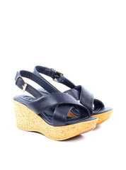 Sandália Plataforma com Tiras Largas - Preta SDI-11791 - PR