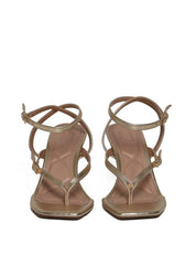 Sandália Feminina Couro Salto Fino - Ouro SDI-11648 - AU