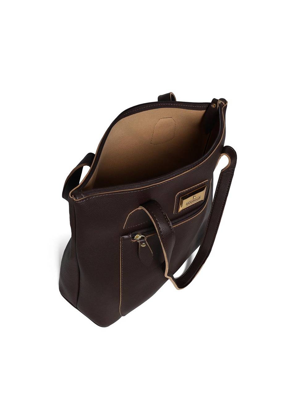 Bolsa Tote com Bolso Grande Frontal - Cacau BSI-5470 - CA