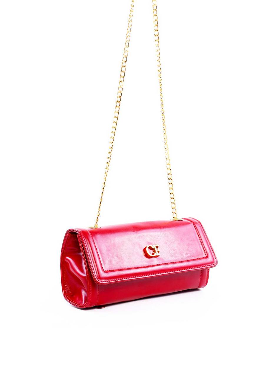 Bolsa Satchel Retangular Alça de Corrente - Vermelho BSI-6262 - VE