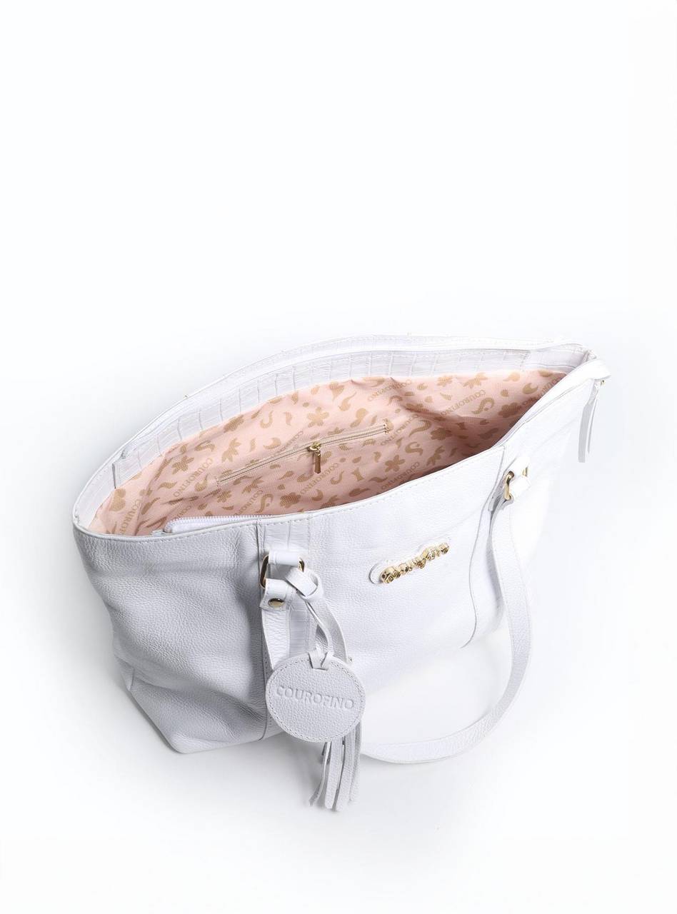 Bolsa Shopper Couro Tiracolo Bolinha Branca BSI-5074 - BR