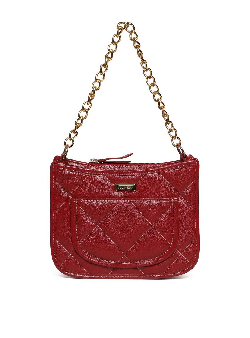 Bolsa Clutch Transversal Matelasse com Corrente - Vermelha BSI-5887 - VE
