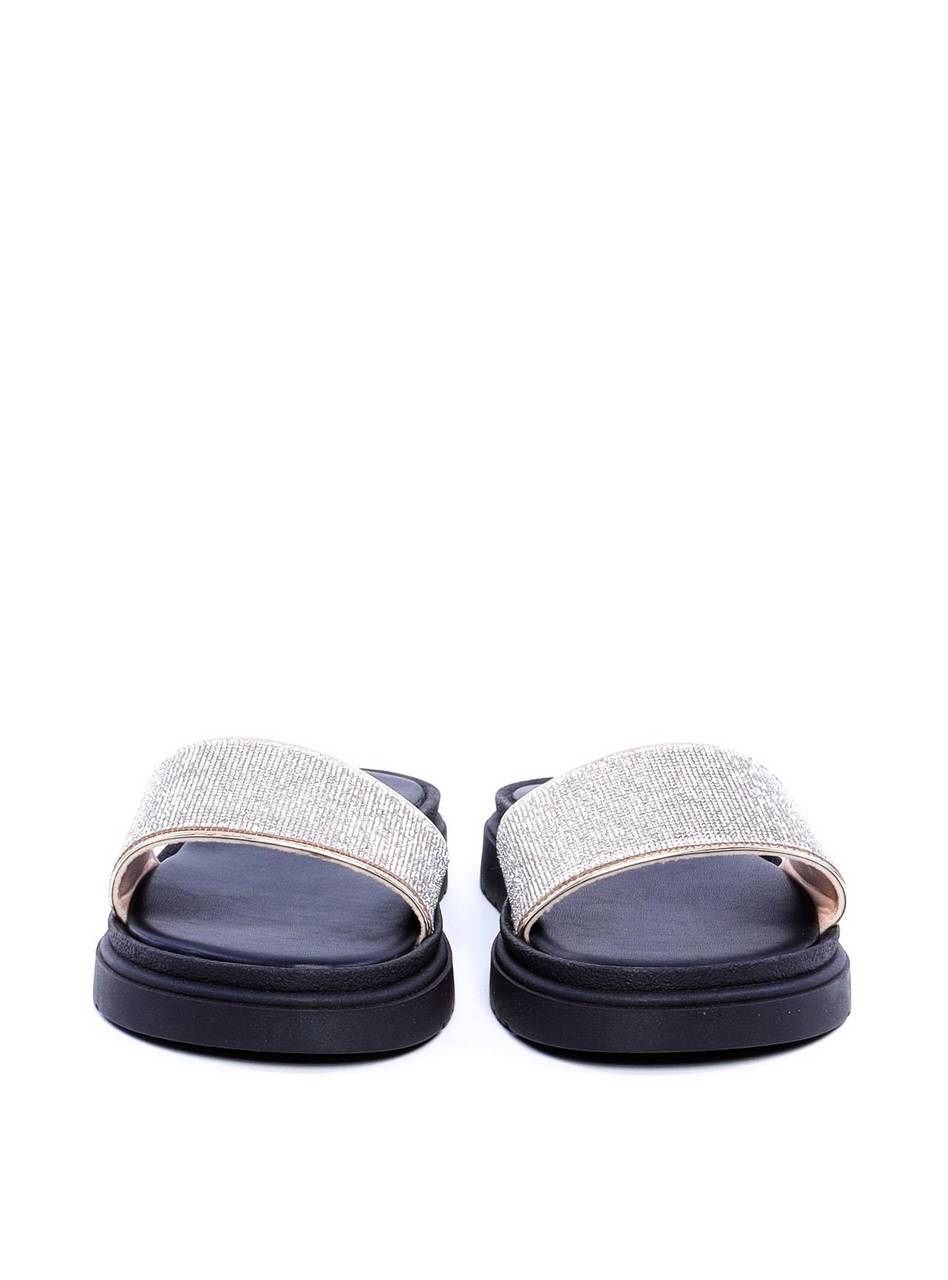 Sandália Flatform Slide Manta Brilhosa - Preta SDI-11713 - PR