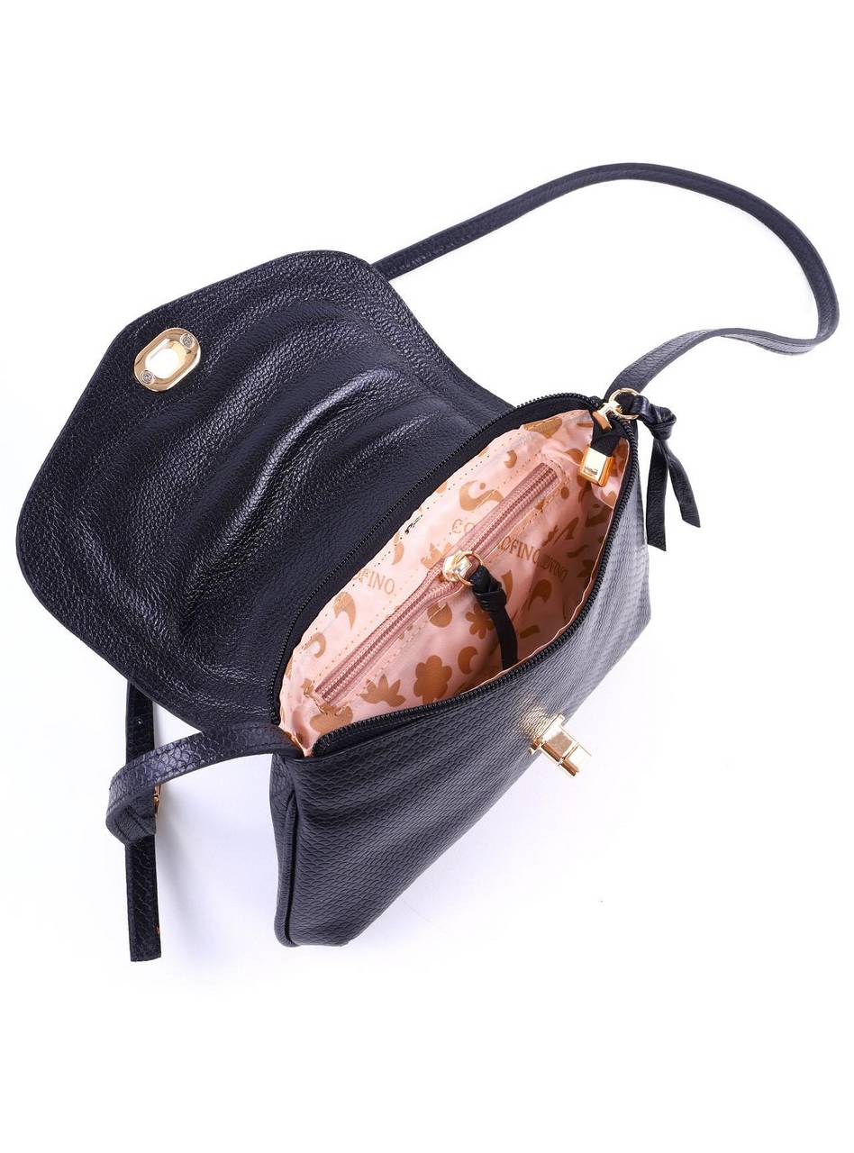 Bolsa Satchel Transversal com Fecho Giratório - Preta BSI-6356 - PR