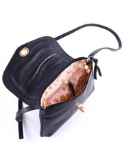 Bolsa Satchel Transversal com Fecho Giratório - Preta BSI-6356 - PR