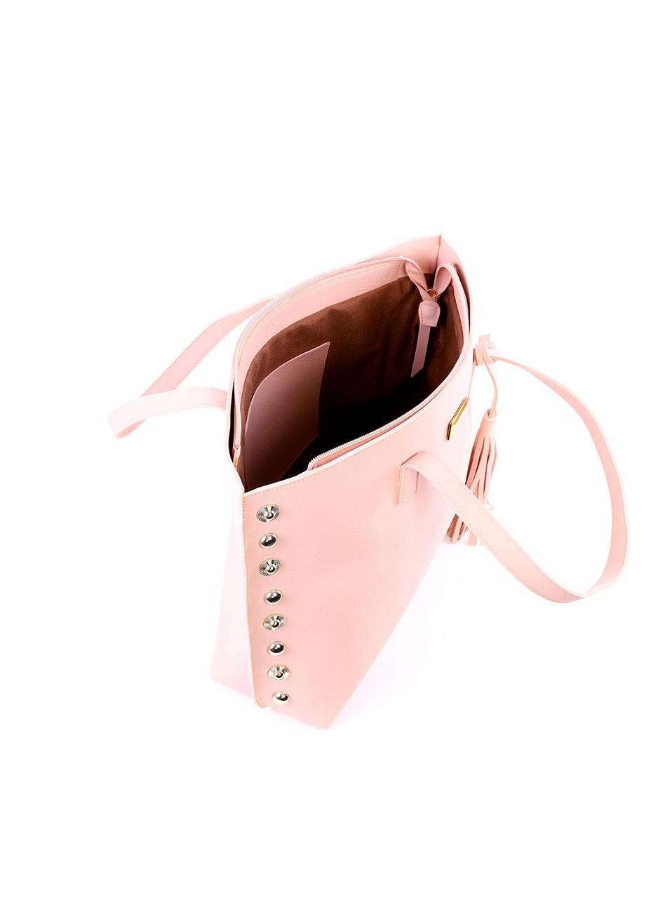 Bolsa Shopper com Barbicacho e Esferas - Nude BSI-6369 - NU
