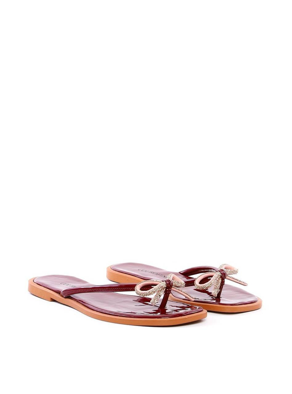 Rasteira de Laço com Strass - Vermelha SDI-12076 - VE