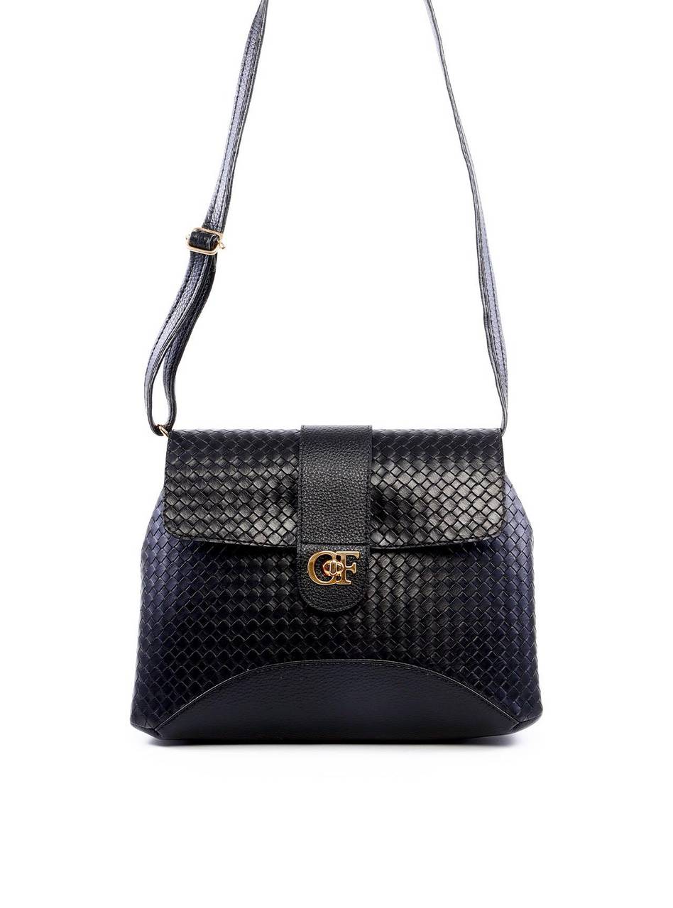 Bolsa Janaina Satchel em Tressê - Preta BSI-6295 - PR