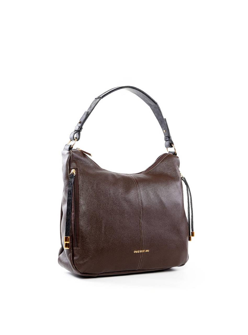 Bolsa Hobo Grande com Bolsos Frontais - Cacau BSI-6468 - CA