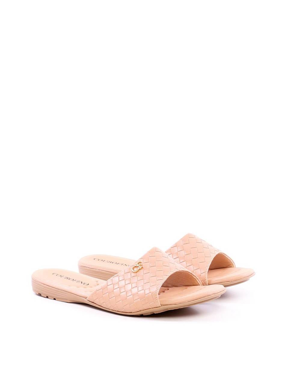 Rasteira Slide Confort em Tresse - Nude SDI-11970 - NU
