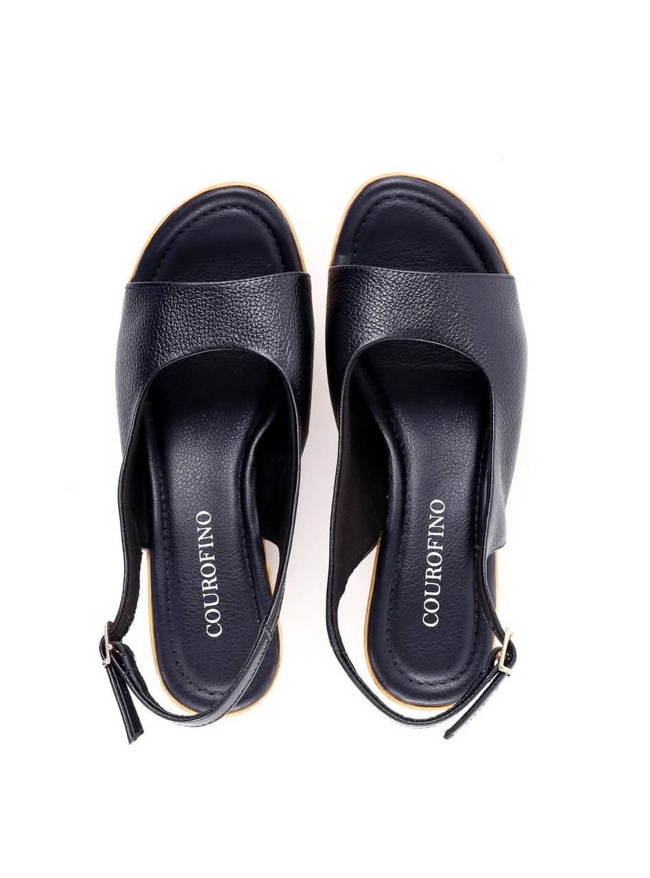 Sandália Plataforma com Recorte - Preta SDI-11948 - PR