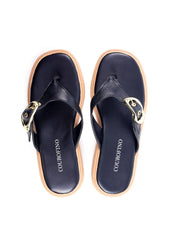 Sandália Flatform Dedo com Fivela - Preta SDI-11757 - PR