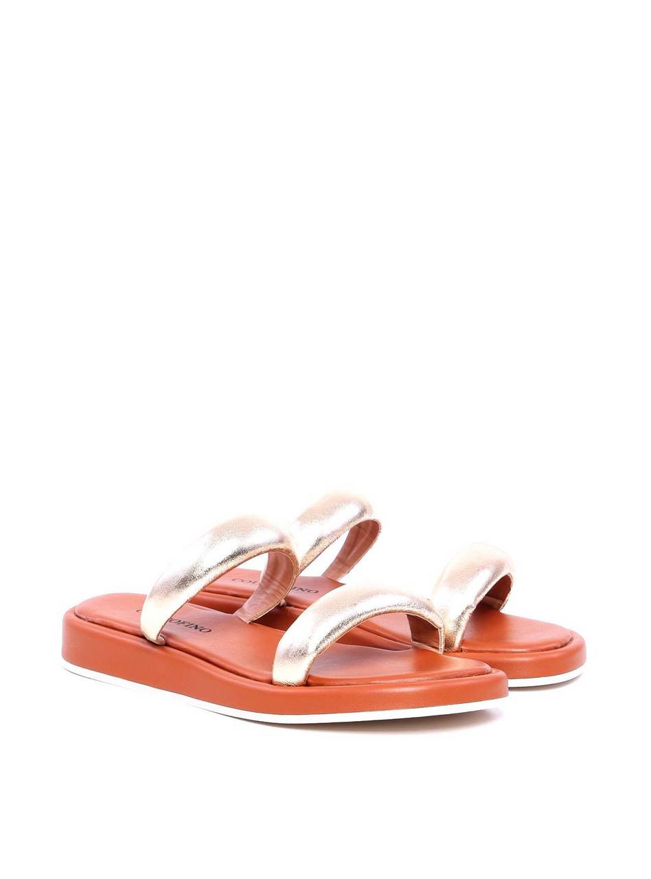 Sandália Feminina Flatform com Tiras Meia Cana - Ouro SDI-11682 - AU
