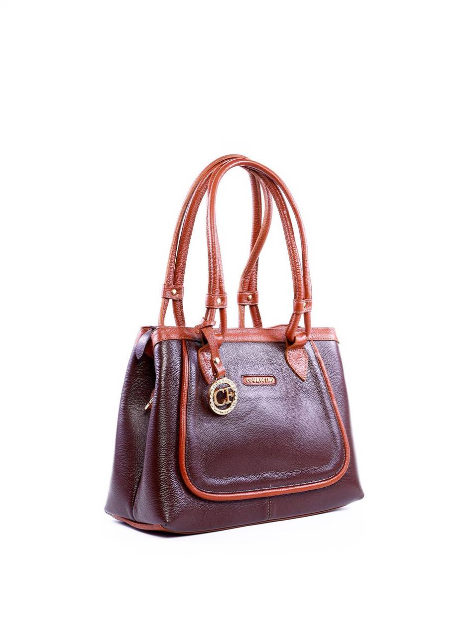 Bolsa Alderice Tote Detalhe Costura e Bag Charm - Cacau BSI-6322 - CA