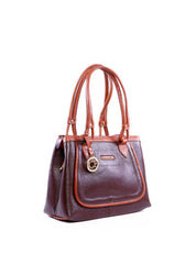 Bolsa Alderice Tote Detalhe Costura e Bag Charm - Cacau BSI-6322 - CA
