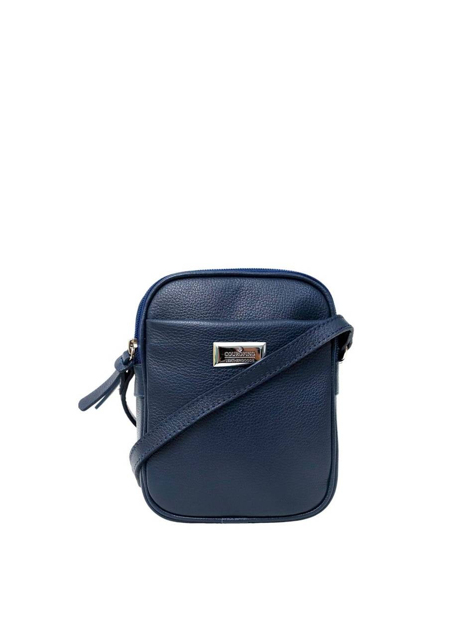 Bolsa Bag Couro Média Transversal Shoulder Azul BSI-5330 - AZ