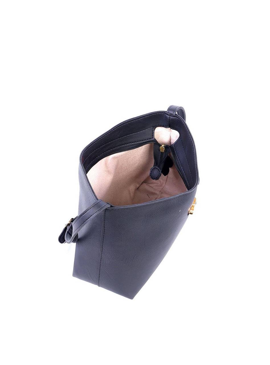 Bolsa Tote Transversal com Borda Ondulada - Preta BSI-6149 - PR