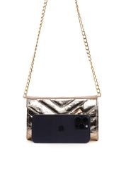 Bolsa Clutch Transversal em Matelassê - Ouro BSI-6424 - AU