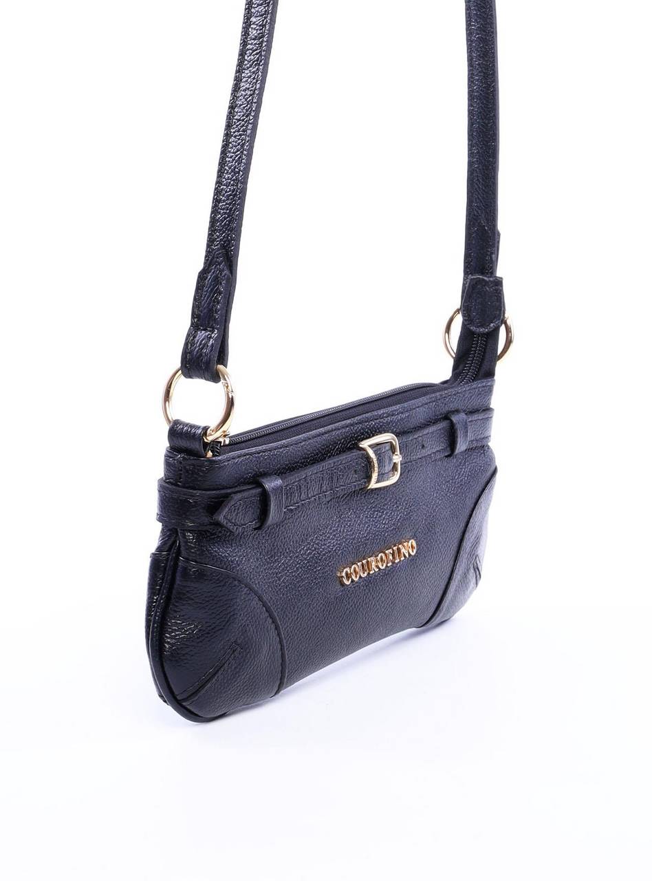 Bolsa Baguette com Alça de Mão e Cinto Pequeno Preta BSI-5938 - PR