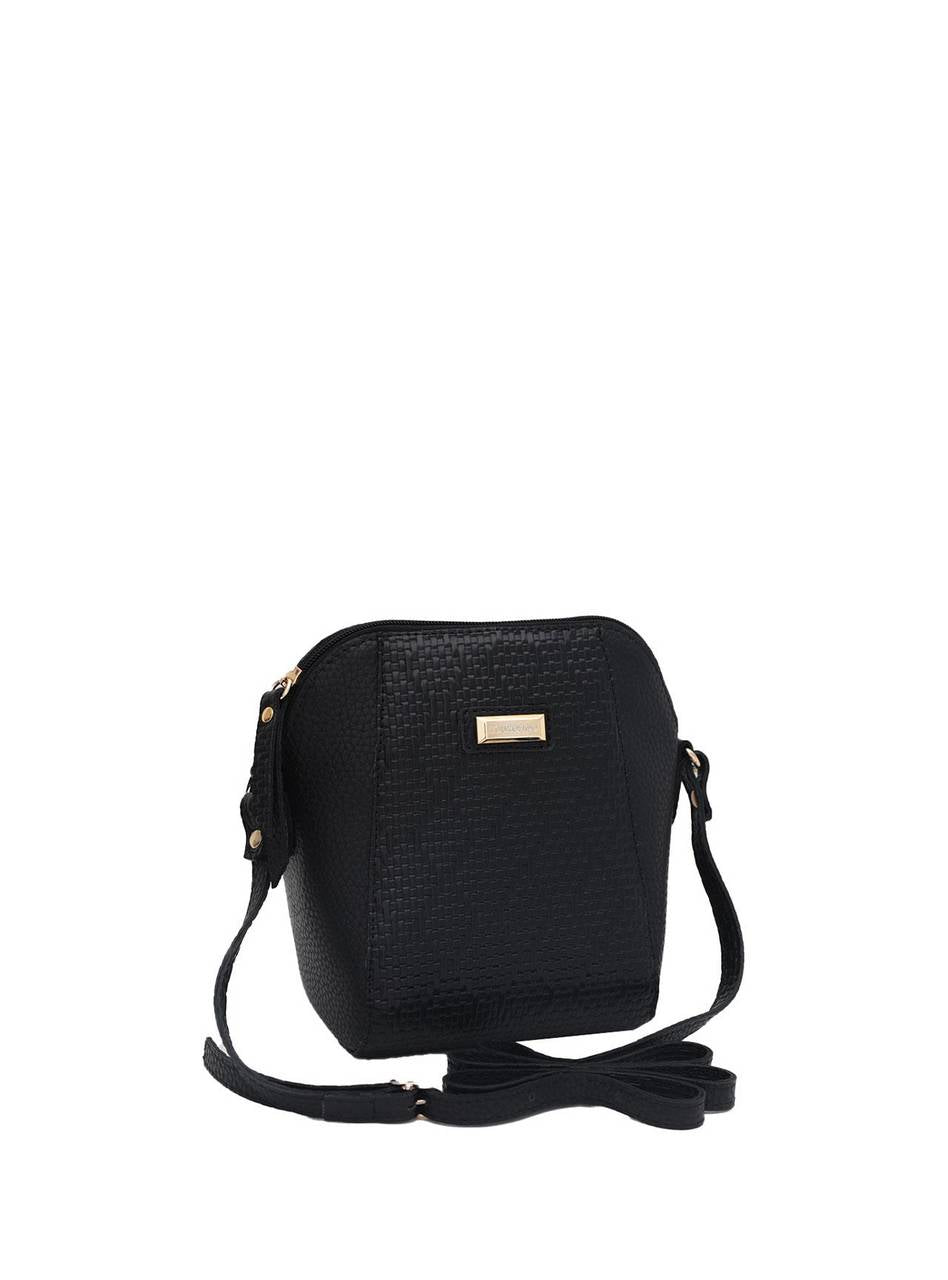 Bolsa Transversal Tote Detalhe Crocô Preta BSI-5176 - PR