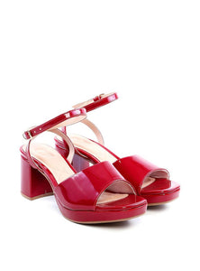 Sandália Salto Bloco Meia Pata Verniz - Vermelha SDI-11756 - VE