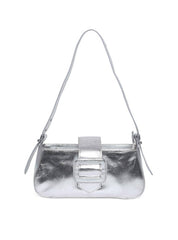 Bolsa Clutch Pequena com Alça de Mão - Prata BSI-5935 - PT