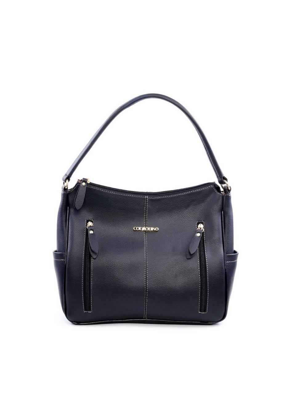 Bolsa Hobo de Mão com Dois Bolsos Verticais - Preta BSI-6058 - PR