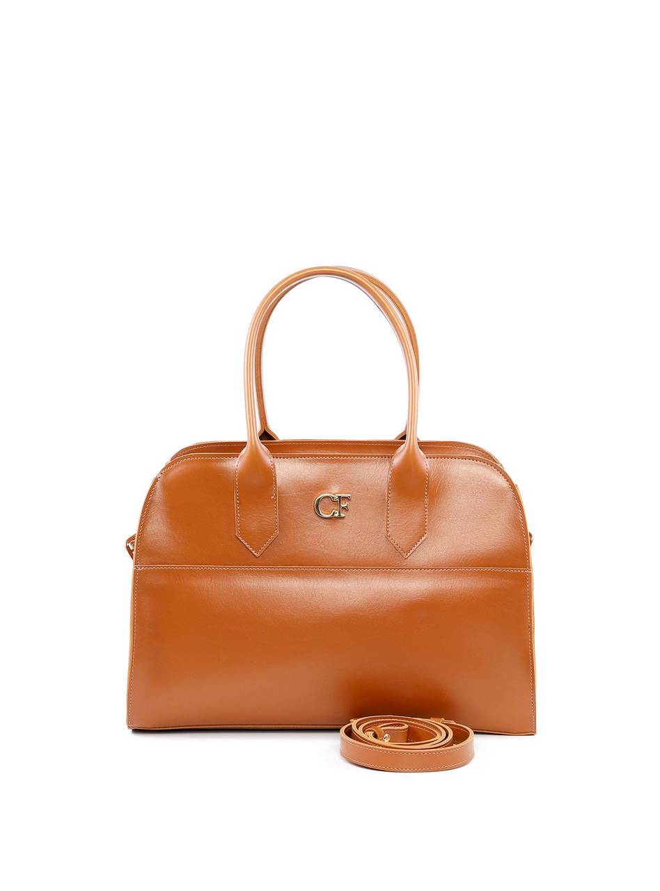 Bolsa Tote de Alça Dupla com Costuras e Fivelas - Castor BSI-6209 - CS