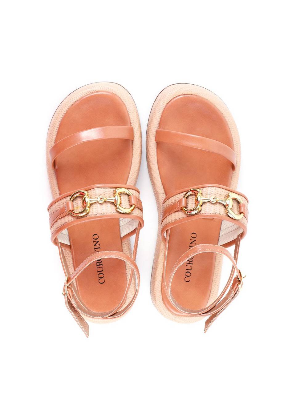 Papete Palha com Enfeite Bridão - Nude SDI-11886 - NU