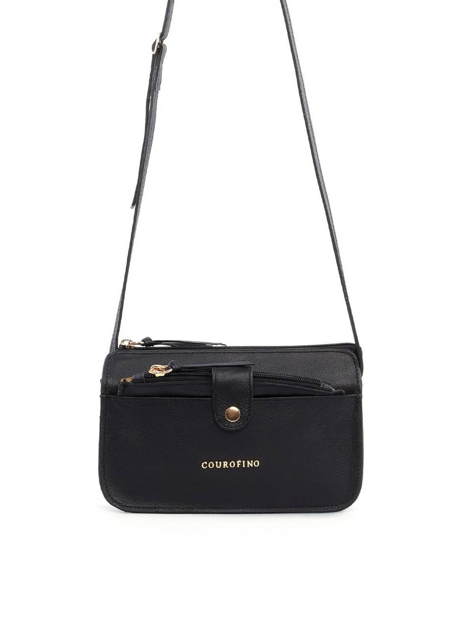 Bolsa Clutch Transversal com Bolso Removível - Preta BSI-6417 - PR