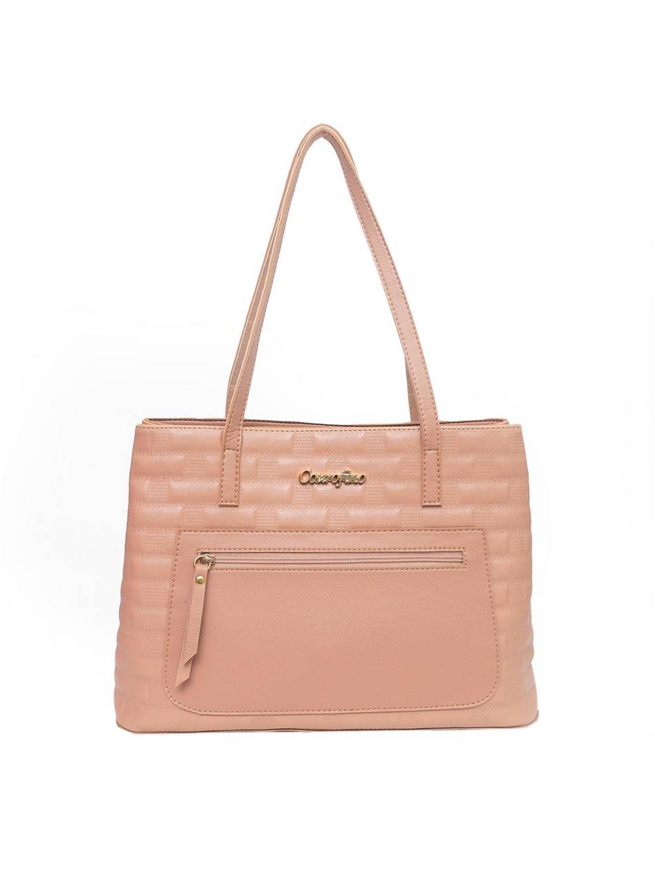 Bolsa Tote Grande Tiracolo Zíper Nude BSI-5247 - NU