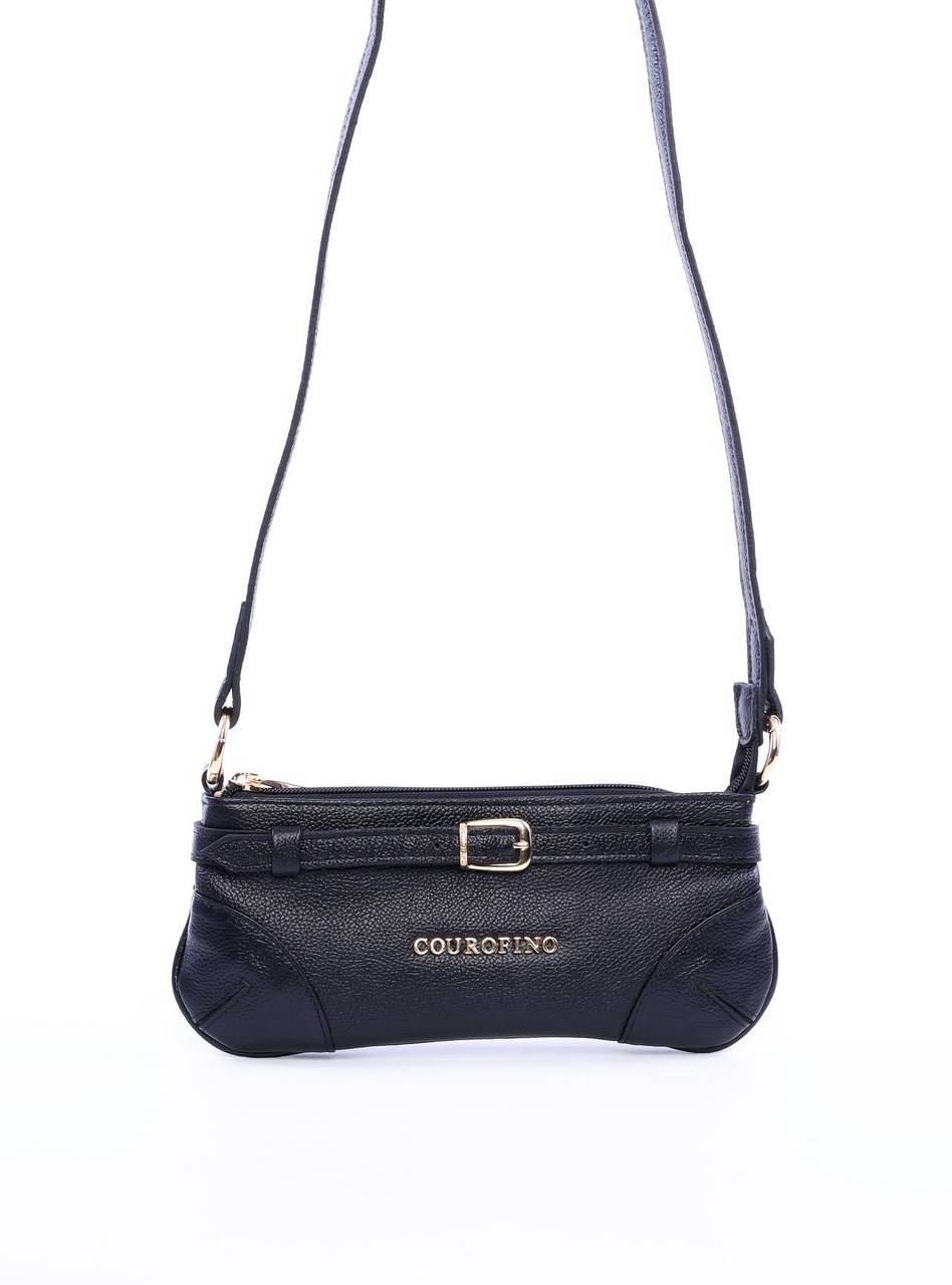 Bolsa Baguette com Alça de Mão e Cinto Pequeno Preta BSI-5938 - PR
