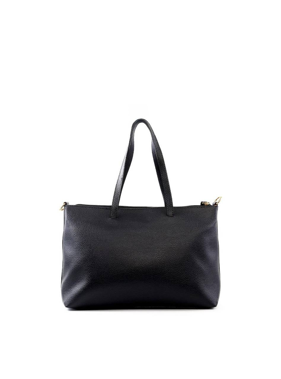 Bolsa Tote Transversal com Bolso Frontal - Preta BSI-6057 - PR