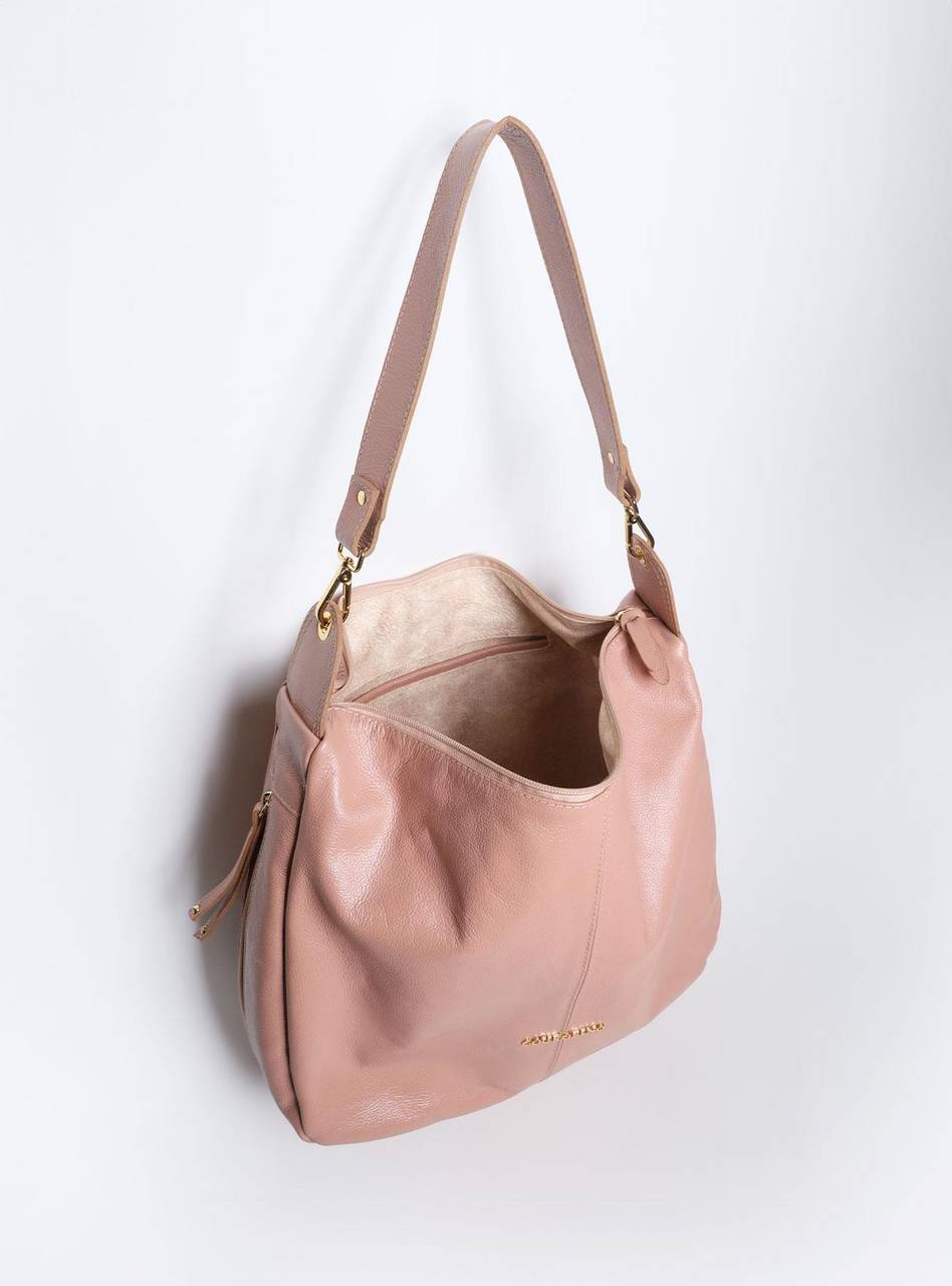 Bolsa Feminina Hobo Tiracolo Couro Nude BSI-5704 - NU