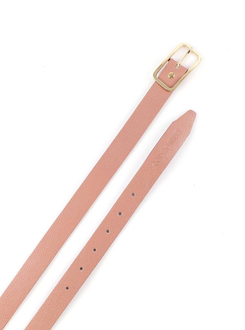 Cinto Feminino em Couro com Fivela Retangular - Nude 1.1820000988 - NU