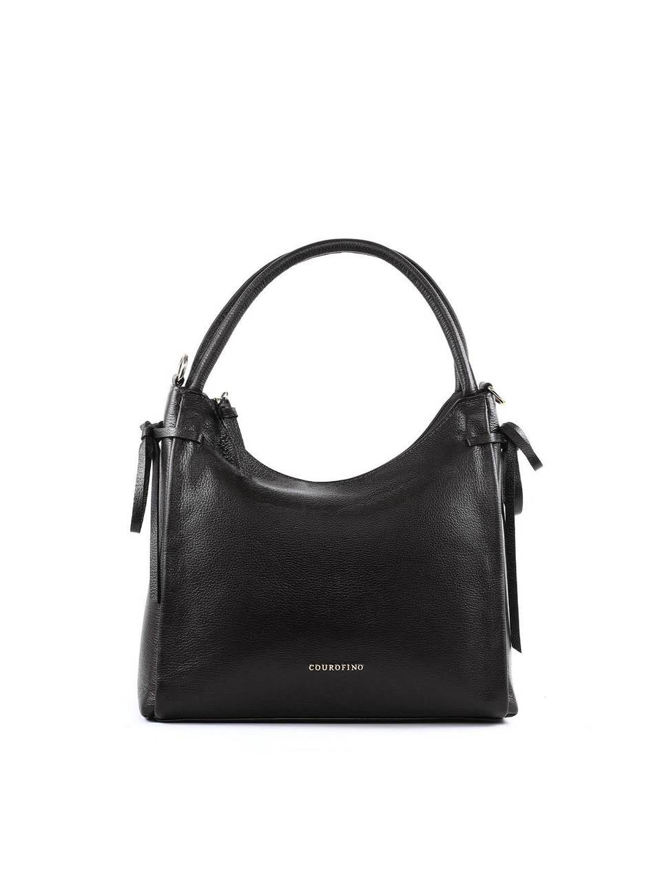 Bolsa Tote Grande Enfeite Laços Laterais Alça Dupla - Preta BSI-6375 - PR