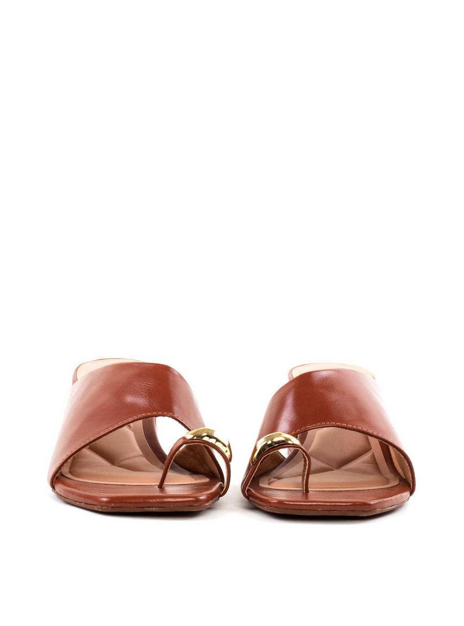 Tamanco Salto Bloco Tira Assimétrica Enfeite Dedo - Castor SDI-12041 - CS